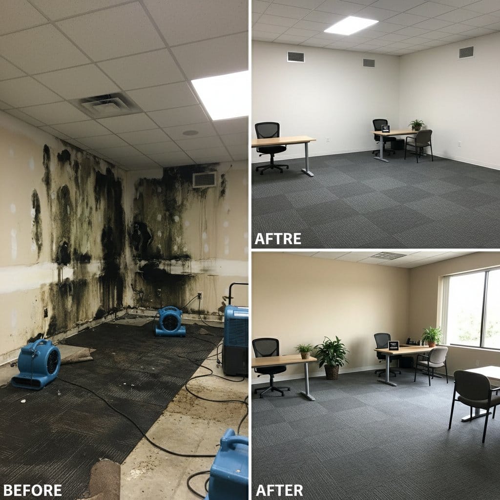 Bathroom & Kitchen Mold Removal restoration — commercial office space of commercial property in Wyckoff, NJ