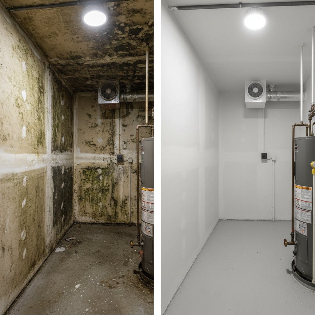 Humidity & Moisture Control Solution restoration β utility room of private residence in Wyckoff, NJ
